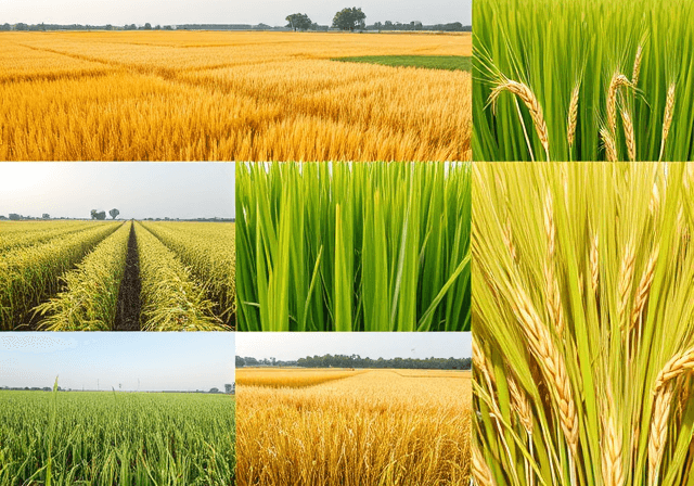 Rice and Wheat crops in India